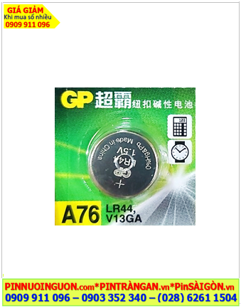 GPA76F-LY, LR44 , AG13, V13GA_Pin 1.5v alkaline GPA76F-LY, LR44, AG13 chính hãng